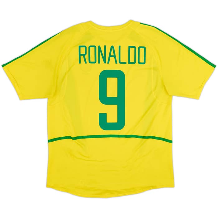 2002-04 Brazil Home Shirt Ronaldo #9 - 6/10 - (M)