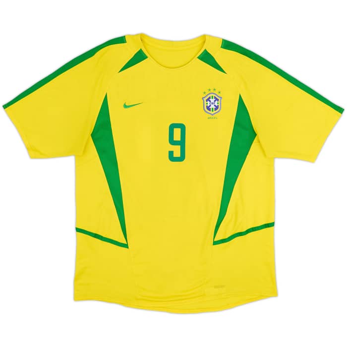 2002-04 Brazil Home Shirt Ronaldo #9 - 6/10 - (M)