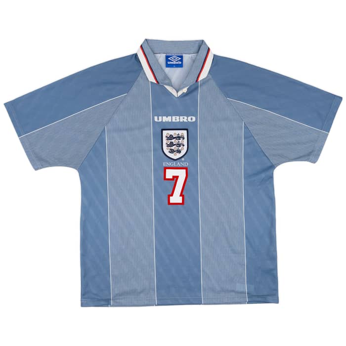 1996-97 England Away Shirt Beckham #7 - 8/10 - (XL)