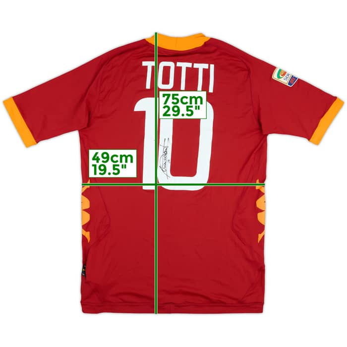 2011-12 Roma Player Issue Signed Home Shirt Totti #10