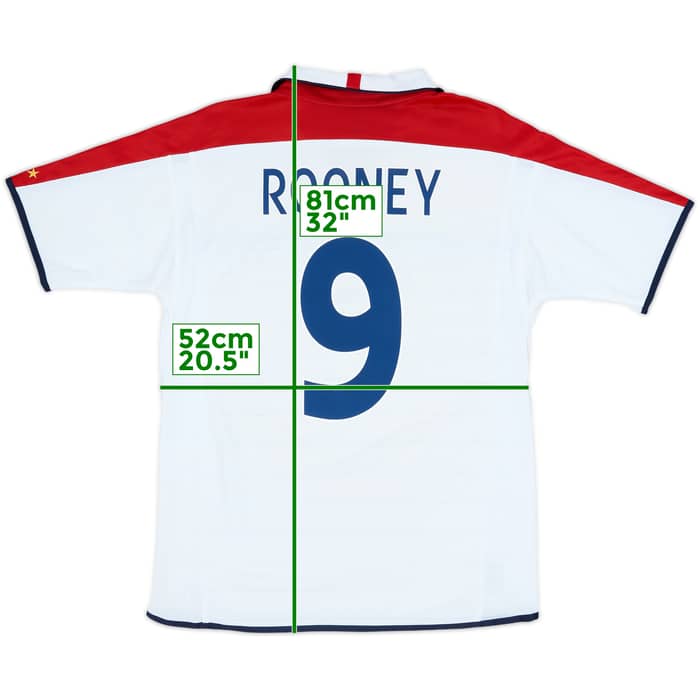 2003-05 England Home Shirt Rooney #9 - 7/10 - (M)