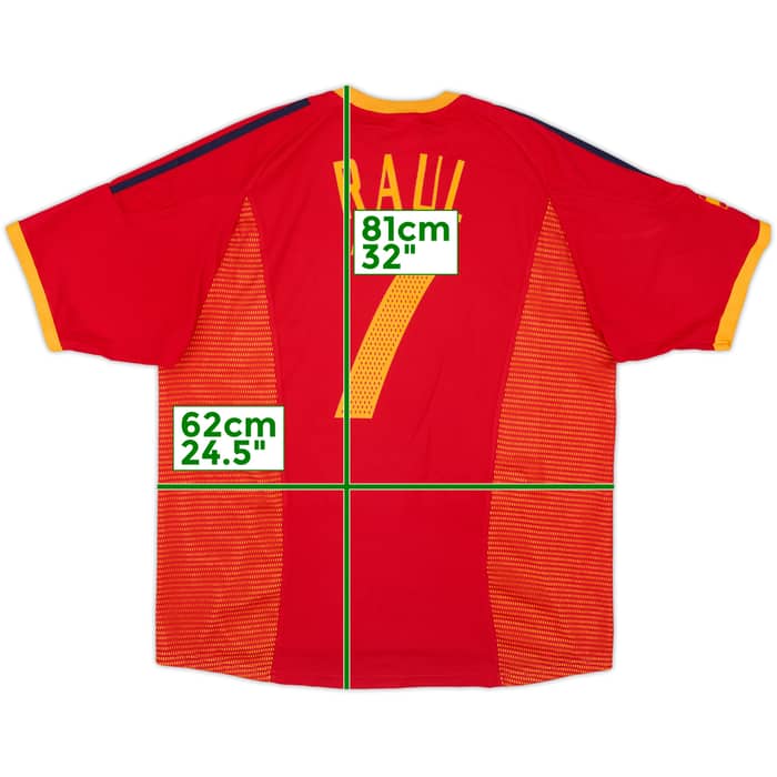 2002-04 Spain Home Shirt Raul #7 - 9/10 - (XL)