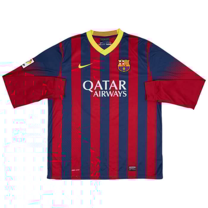 2013-14 Barcelona Home L/S Shirt Messi #10 - 8/10 - (XL)