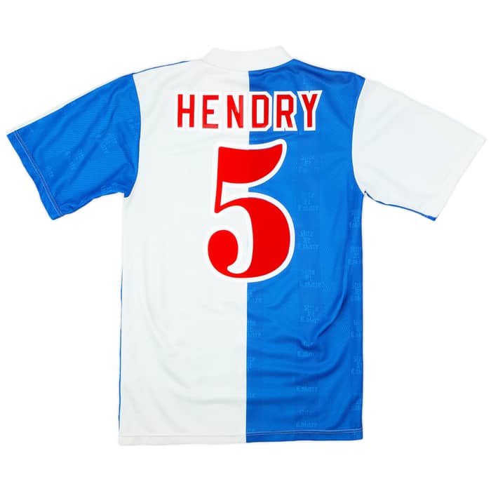1996-98 Blackburn Home Shirt Hendry #5 - 7/10 - (S)