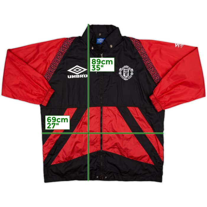 1995-96 Manchester United Umbro Hooded Rain Jacket - 9/10 - (XL)