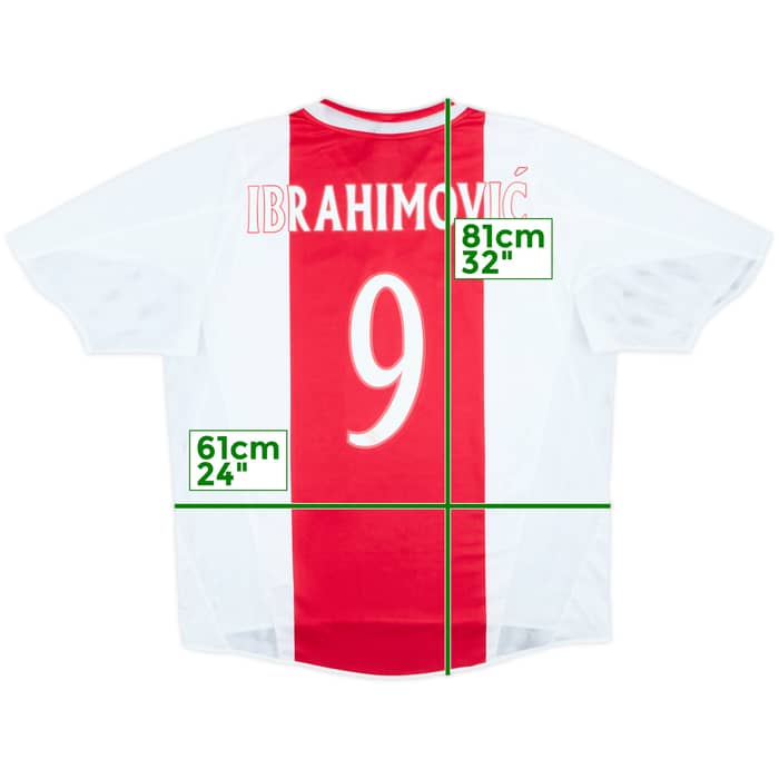 2004-05 Ajax Home Shirt Ibrahimovic #9 - 5/10 - (XL)
