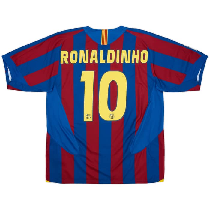 2005-06 Barcelona Home Shirt Ronaldinho #10 - 10/10 - (L)