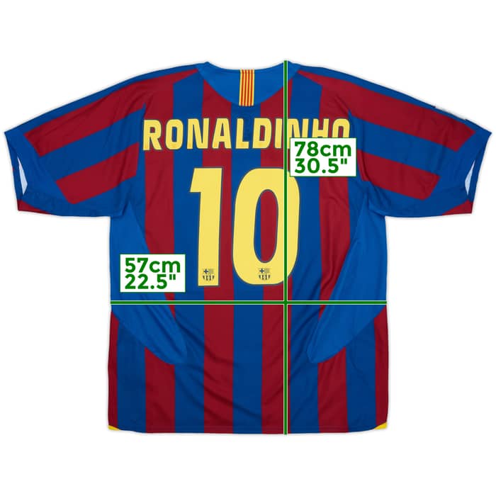 2005-06 Barcelona Home Shirt Ronaldinho #10 - 10/10 - (L)