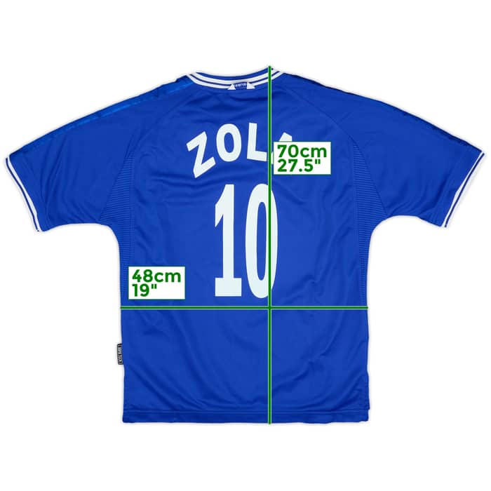 1999-01 Chelsea Home Shirt Zola #10 - 8/10 - (Y)