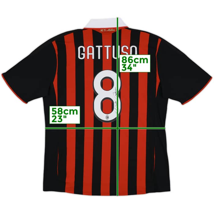 2009-10 AC Milan Signed Home Shirt Gattuso #8 - 6/10 - (XL)