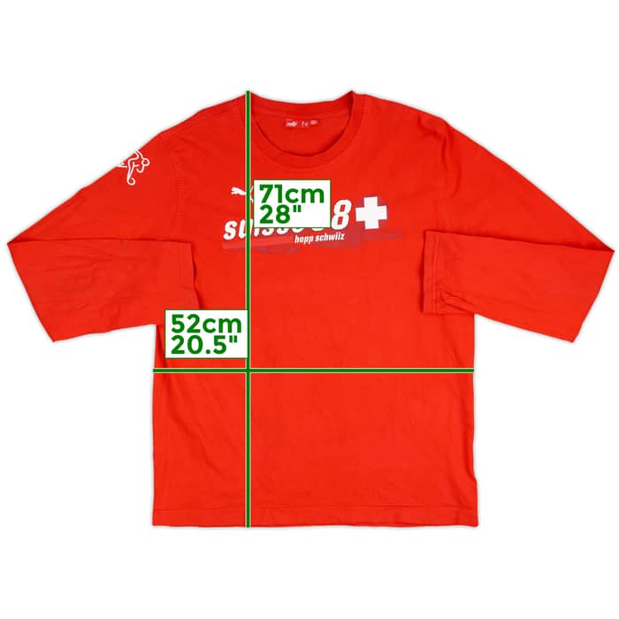 2008 Switzerland Puma L/S Fan Tee - 7/10 - (L)