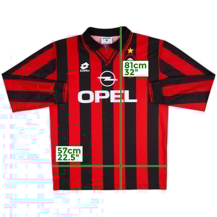 1996-97 AC Milan Basic Home L/S Shirt - 7/10 - (L)