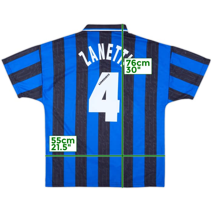 1996-97 Inter Milan Home Shirt Zanetti #4 - 10/10 - (L)
