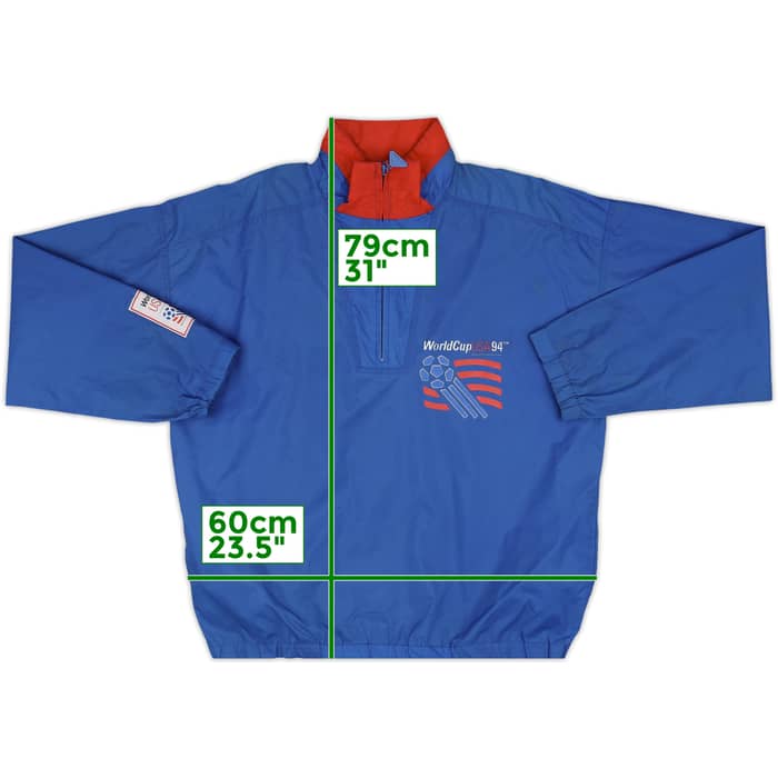 1994 World Cup USA 94 Apex 1/4 Zip Rain Jacket - 8/10 - (M)