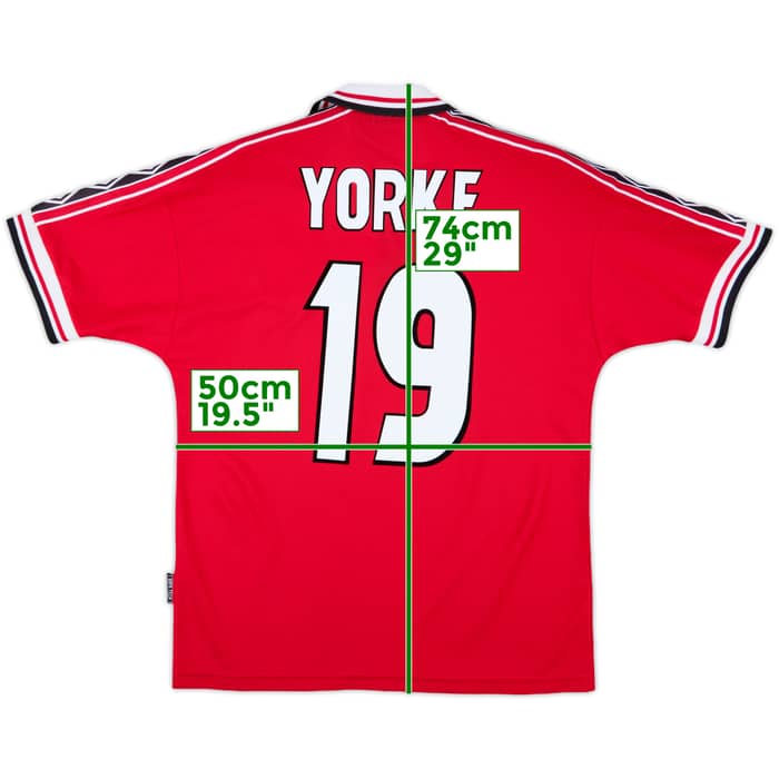 1998-00 Manchester United Home Shirt Yorke #19 - 8/10 - (M)