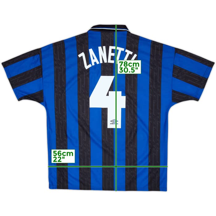 1996-97 Inter Milan Home Shirt Zanetti #4 - 8/10 - (L)
