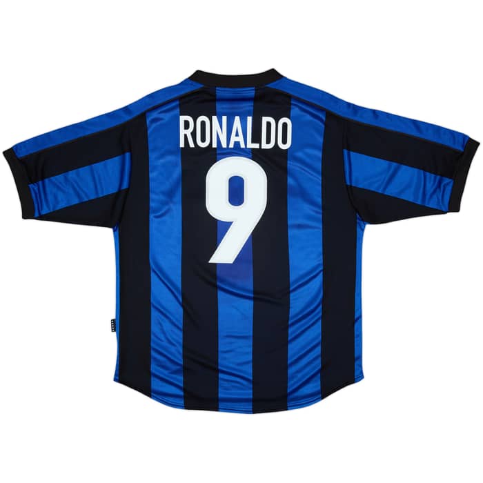 1999-00 Inter Milan Home Shirt Ronaldo #9 - 8/10 - (L)