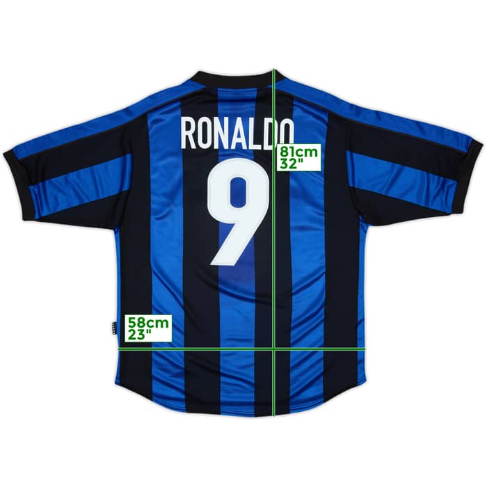 1999-00 Inter Milan Home Shirt Ronaldo #9 - 8/10 - (L)