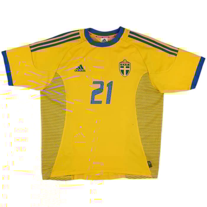 2002-03 Sweden Home Shirt Ibrahimovic #21 - 5/10 - (L)