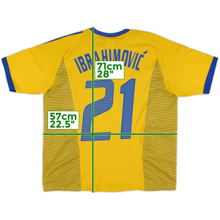 2002-03 Sweden Home Shirt Ibrahimovic #21 - 5/10 - (L)