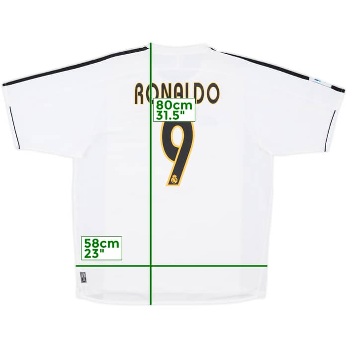 2003-04 Real Madrid Home Shirt Ronaldo #9 - 9/10 - (L)
