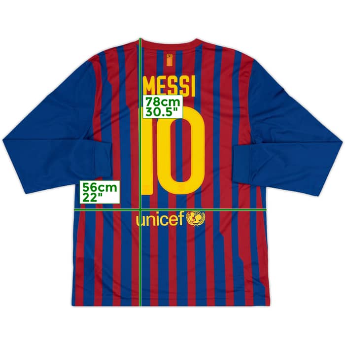 2011-12 Barcelona Home L/S Shirt Messi #10 - 8/10 - (L)
