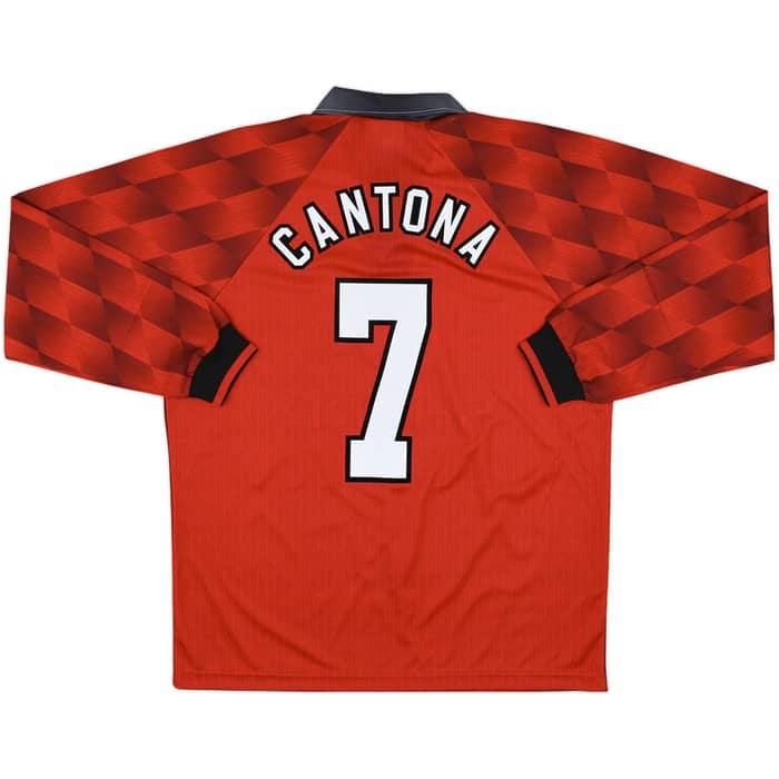 1996-98 Manchester United Home L/S Shirt Cantona #7 - 10/10 - (L)