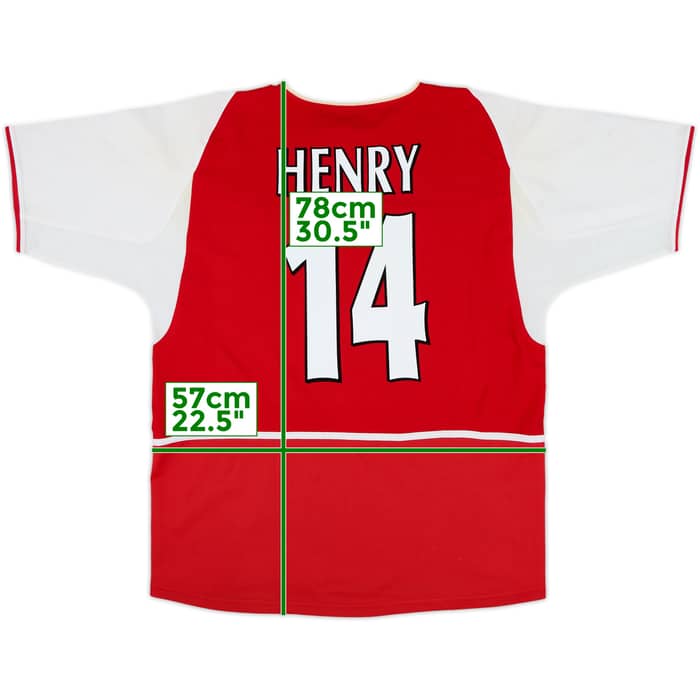 2002-04 Arsenal Home Shirt Henry #14 - 7/10 - (XL)