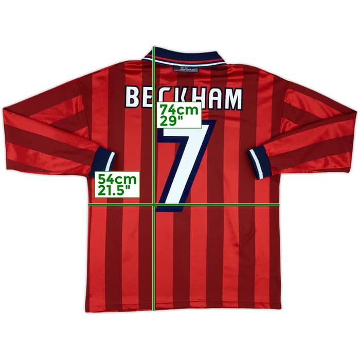 1997-99 England Away Shirt Beckham #7 - 10/10 - (M)