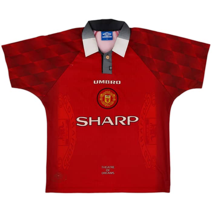 1996-98 Manchester United Home Shirt Beckham #10 - 7/10 - (M)