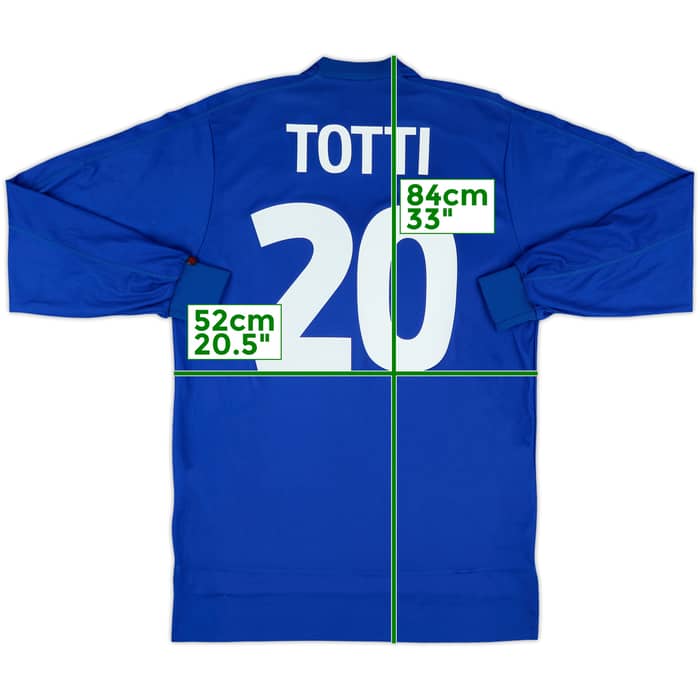 1998-99 Italy Home L/S Shirt Totti #20 - 9/10 - (M)