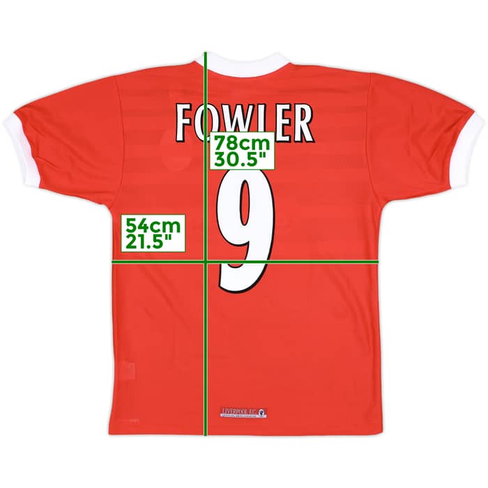 1998-00 Liverpool Home Shirt Fowler #9 (M)