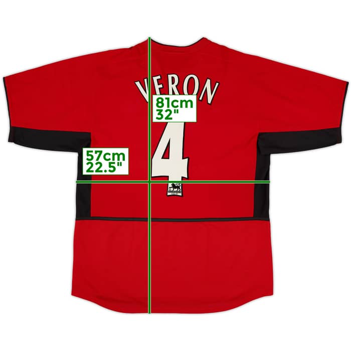 2002-04 Manchester United Home Shirt Veron #4 - 8/10 - (L)
