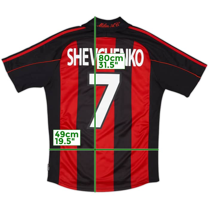 2000-02 AC Milan Home Shirt Shevchenko #7 - 7/10 - (S)