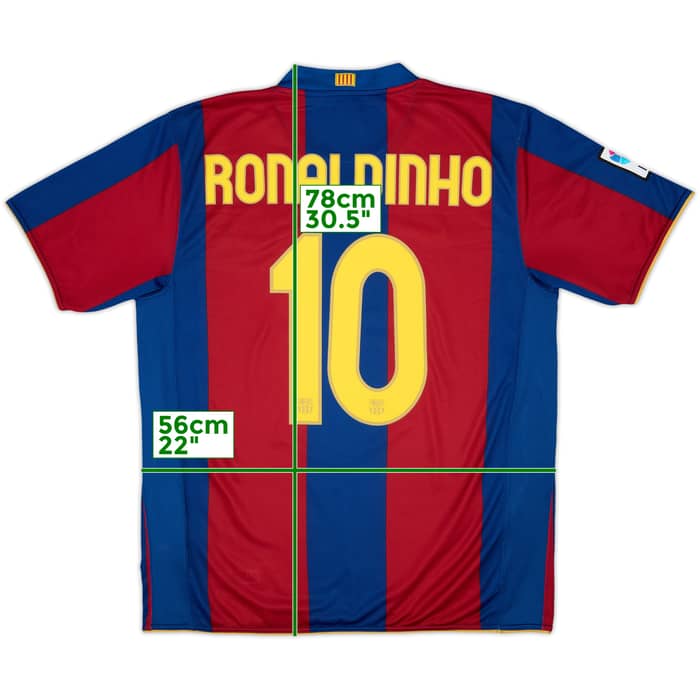2007-08 Barcelona Home Shirt Ronaldinho #10 - 10/10 - (L)