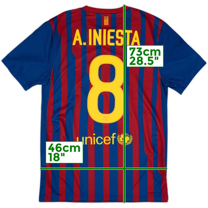 2011-12 Barcelona Home Shirt A.Iniesta #8 - 7/10 - (S)