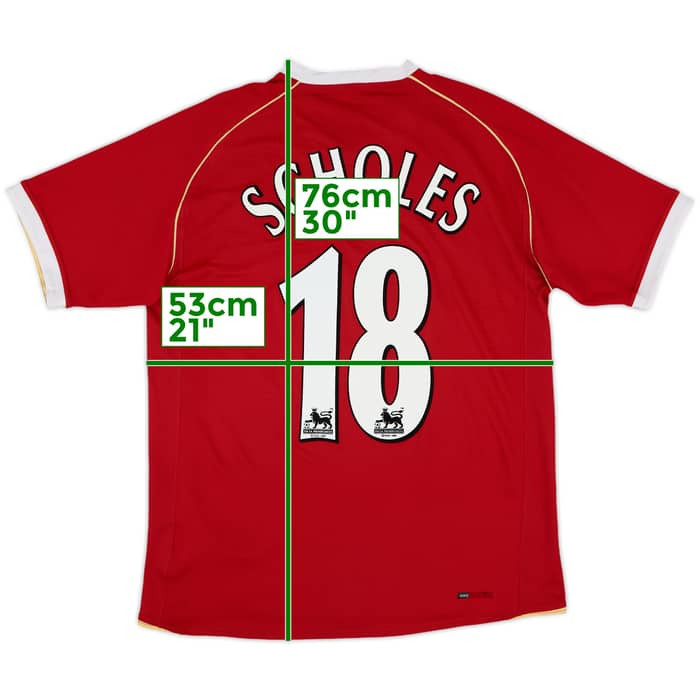 2006-07 Manchester United Home Shirt Scholes #18 - 9/10 - (M)