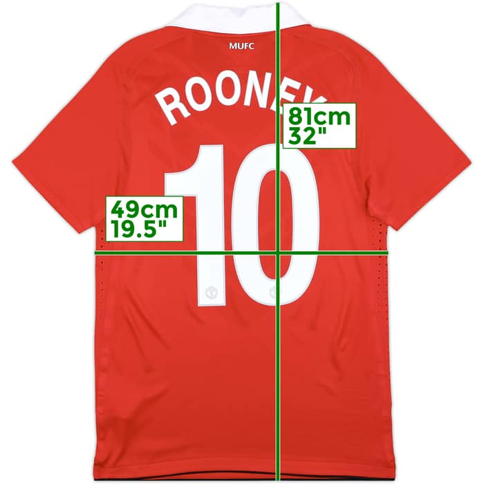 2010-11 Manchester United Authentic Home Shirt Rooney #10 (M)