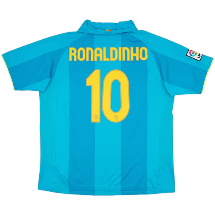 2007-09 Barcelona Away Shirt Ronaldinho #10 - 9/10 - (XXL)