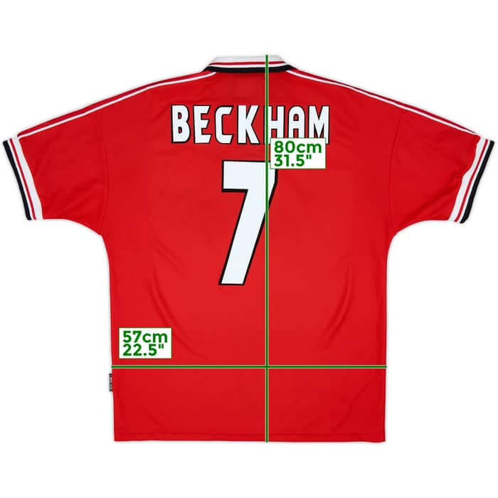 1998-00 Manchester United Home Shirt Beckham #7 - 9/10 - (L)