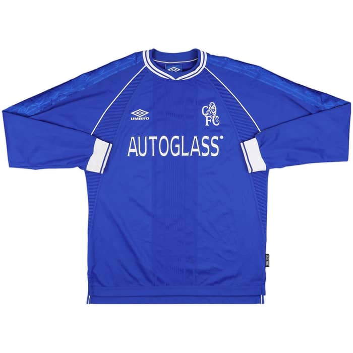 1999-01 Chelsea Home L/S Shirt Zola #25 - 9/10 - (L)