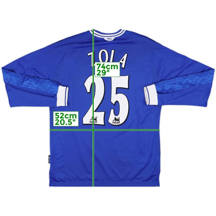 1999-01 Chelsea Home L/S Shirt Zola #25 - 9/10 - (L)