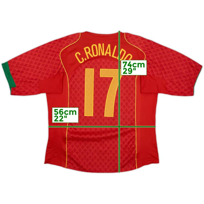 2004-06 Portugal Home Shirt C.Ronaldo #17 - 8/10 - (XL)