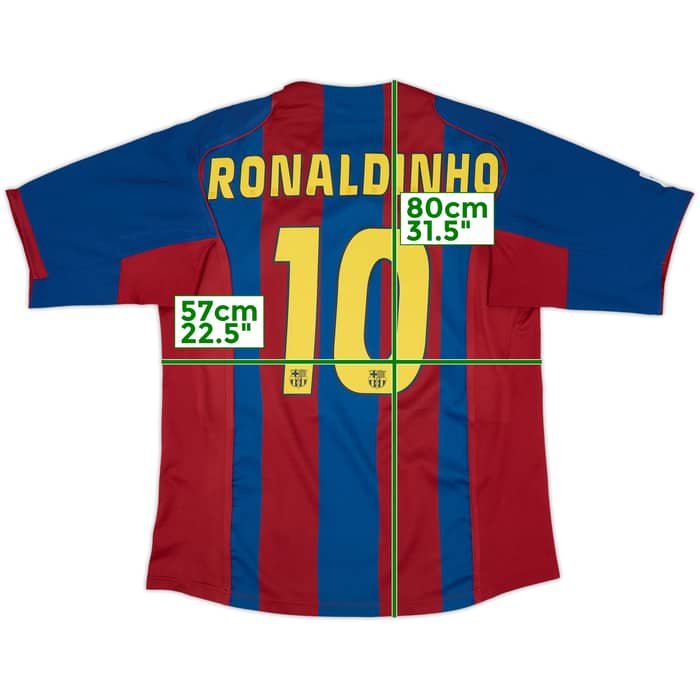 2004-05 Barcelona Home Shirt Ronaldinho #10 - 8/10 - (XXL)