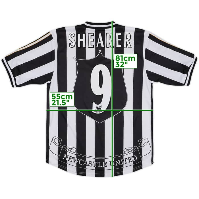 1997-99 Newcastle Home Shirt Shearer #9 - 6/10 - (M)