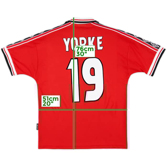 1998-00 Manchester United Home Shirt Yorke #19 - 6/10 - (M)