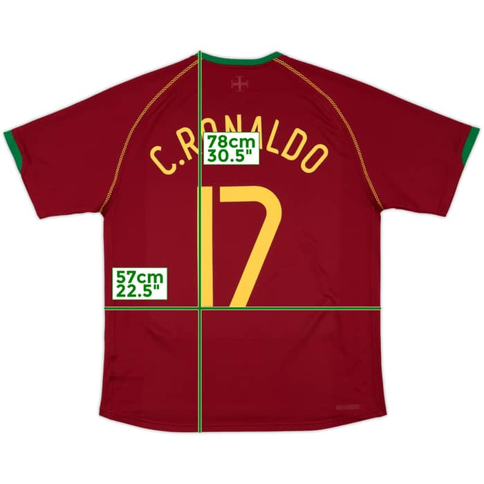 2006-08 Portugal Home Shirt C.Ronaldo #17 - 8/10 - (XL)