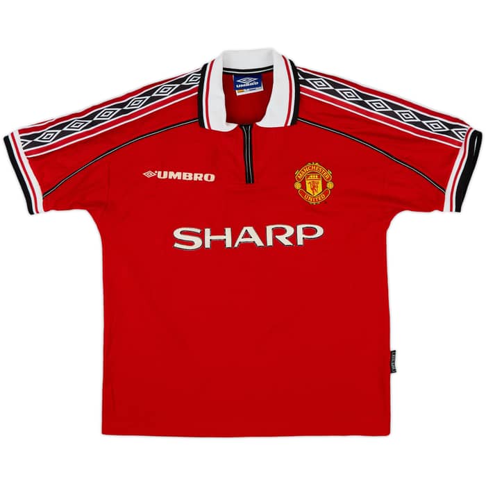 1998-00 Manchester United Home Shirt Beckham #7 - 8/10 - (M)