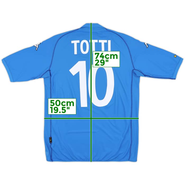 2002 Italy Home Shirt Totti #10 - 9/10 - (XL)
