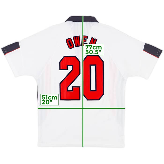 1997-99 England Home Shirt Owen #20 - 8/10 - (L)